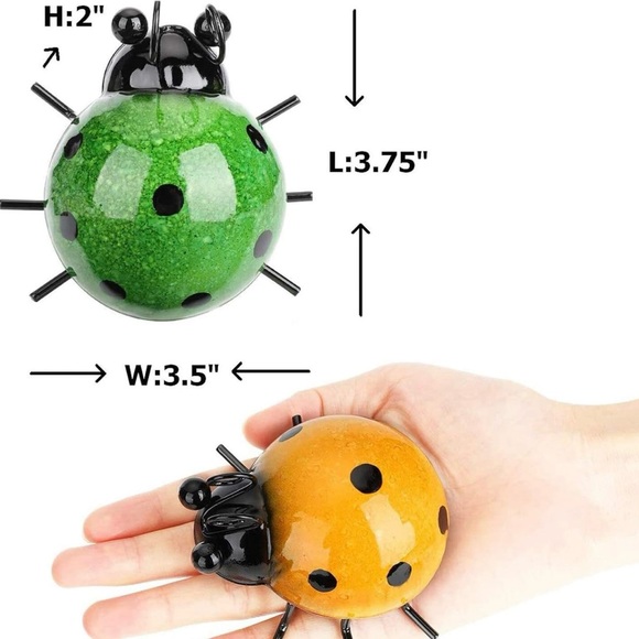 Ladybugs Outdoor Wall Decor, 3D Metal Wall Art Spring Decor - Picture 2 of 6